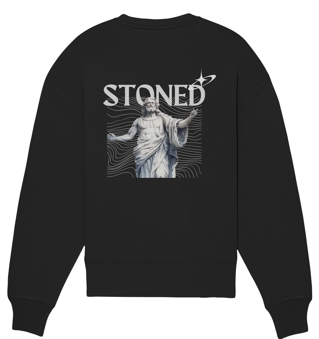 Stoned Black - Organic Oversize Sweatshirt