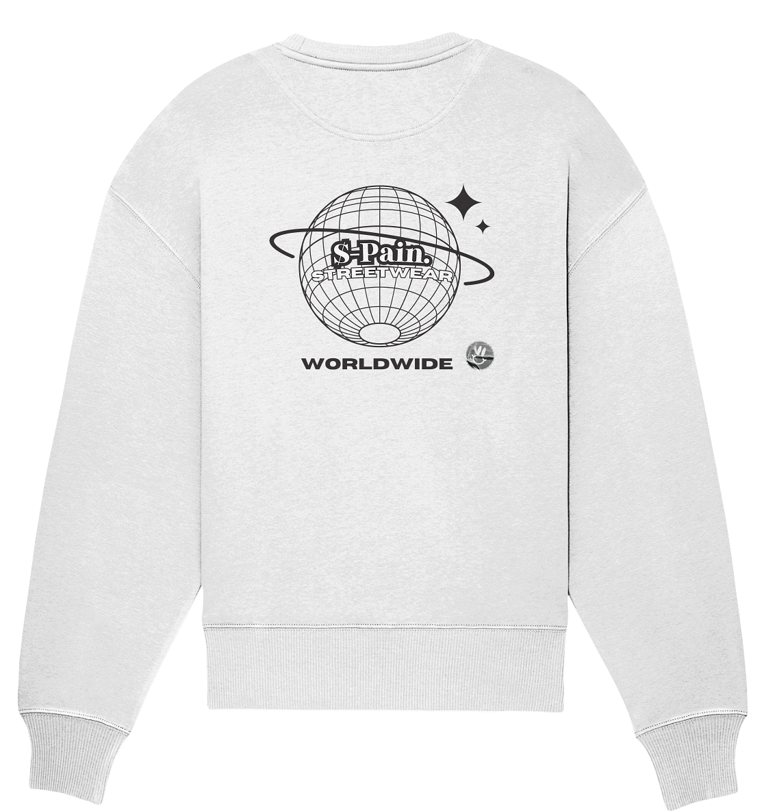 Mr. Worldwide White - Organic Oversize Sweatshirt